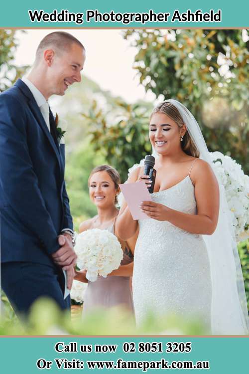 Photo of the Bride testifying love to the Groom Ashfield NSW 2131