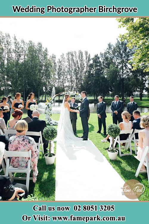 Garden wedding ceremony photo Birchgrove NSW 2041