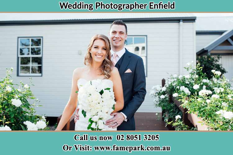 Photo of the Bride and the Groom at the front house Enfield NSW 2136