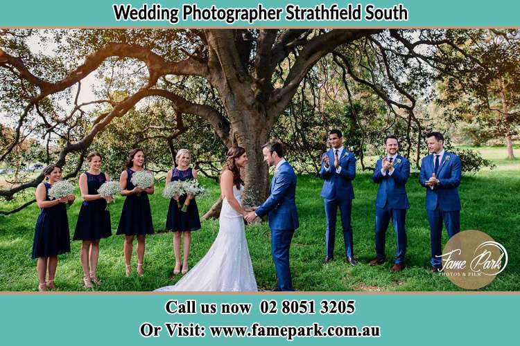 Photo of the Groom and the Bride with the entourage Strathfield South NSW 2136