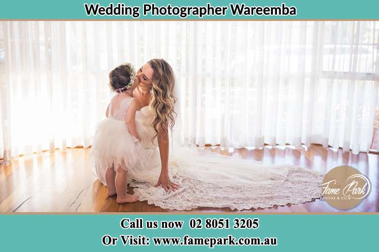 Photo of the Bride kiss the flower girl Wareemba NSW 2046